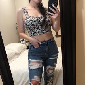 Charlotte Russe Leopard Print Crop Top